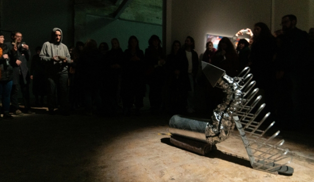 Metal Slug Seer, mixed media sculpture. 